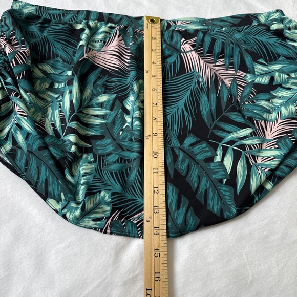 Cacique Swim Skirt Size 20 Green Tropical Palm Print Beach Holiday Slimming - Picture 7 of 9